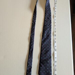 Liberty of London Navy Tie with Red and Light Blue Polka Dots 100% silk